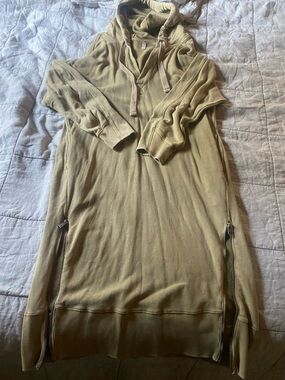 FP movement long hoody dress with side zips.